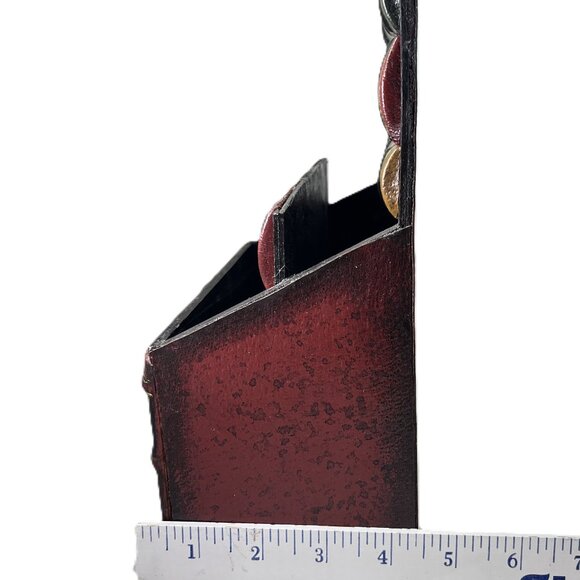 VTG Gilded Wooden Book Desktop Organizer Bills Letters Etc - Picture 9 of 9